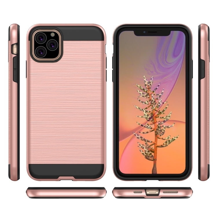 For iPhone 11 Pro Max Brushed Texture Shockproof Rugged Armor Protective Case