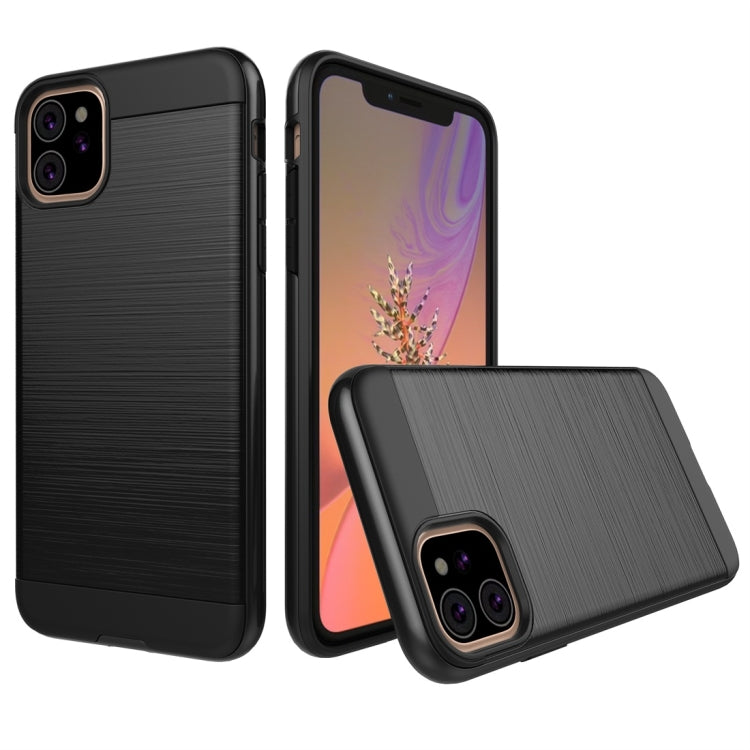 For iPhone 11 Brushed Texture Shockproof Rugged Armor Protective Case