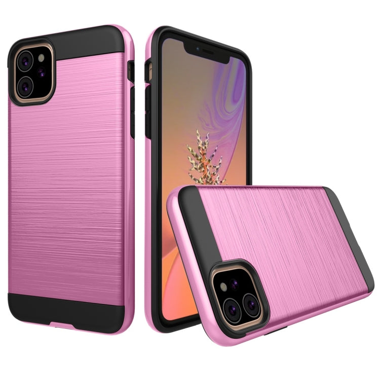 For iPhone 11 Brushed Texture Shockproof Rugged Armor Protective Case
