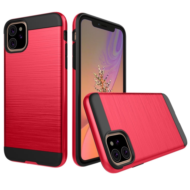 For iPhone 11 Brushed Texture Shockproof Rugged Armor Protective Case