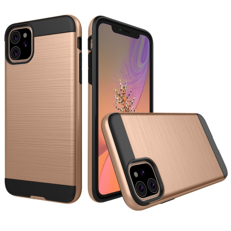 For iPhone 11 Brushed Texture Shockproof Rugged Armor Protective Case
