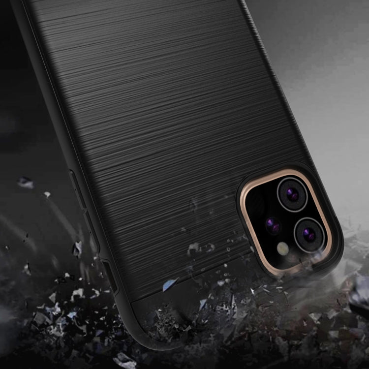 For iPhone 11 Brushed Texture Shockproof Rugged Armor Protective Case