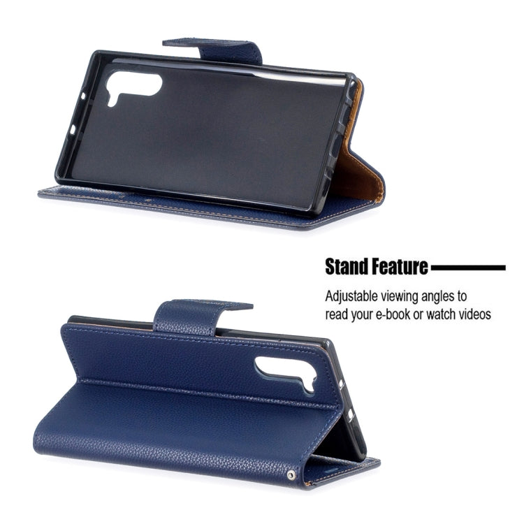 Litchi Texture Pure Color Horizontal Flip PU Leather Case with Holder & Card Slots & Wallet & Lanyard for Galaxy Note10