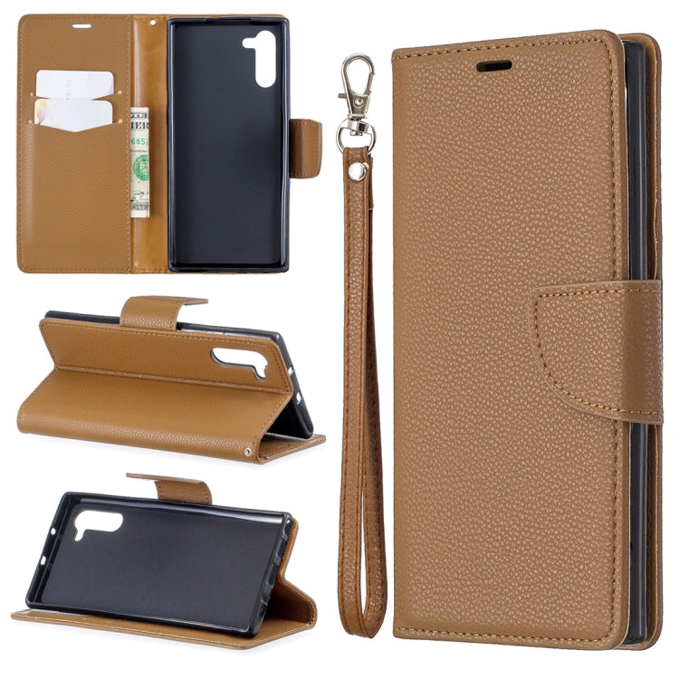 Litchi Texture Pure Color Horizontal Flip PU Leather Case with Holder & Card Slots & Wallet & Lanyard for Galaxy Note10