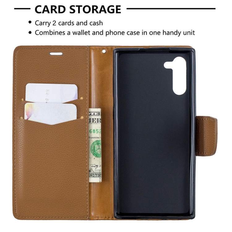 Litchi Texture Pure Color Horizontal Flip PU Leather Case with Holder & Card Slots & Wallet & Lanyard for Galaxy Note10