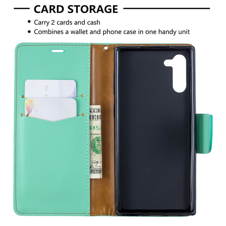 Litchi Texture Pure Color Horizontal Flip PU Leather Case with Holder & Card Slots & Wallet & Lanyard for Galaxy Note10