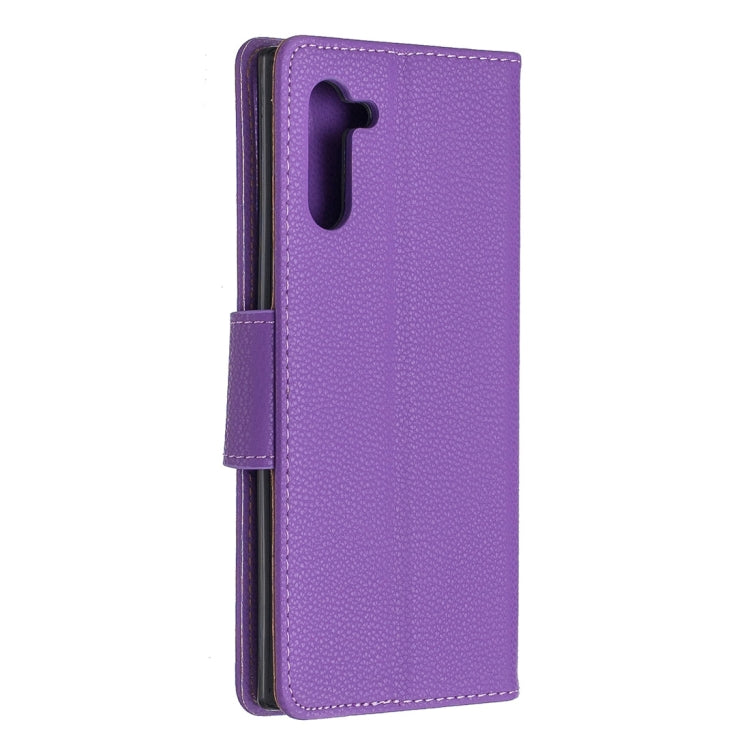 Litchi Texture Pure Color Horizontal Flip PU Leather Case with Holder & Card Slots & Wallet & Lanyard for Galaxy Note10