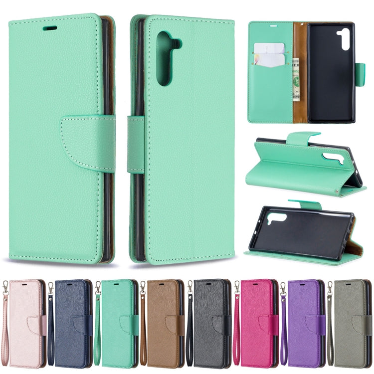 Litchi Texture Pure Color Horizontal Flip PU Leather Case with Holder & Card Slots & Wallet & Lanyard for Galaxy Note10