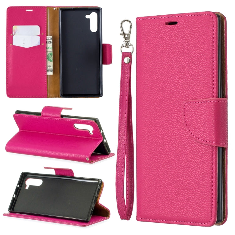 Litchi Texture Pure Color Horizontal Flip PU Leather Case with Holder & Card Slots & Wallet & Lanyard for Galaxy Note10