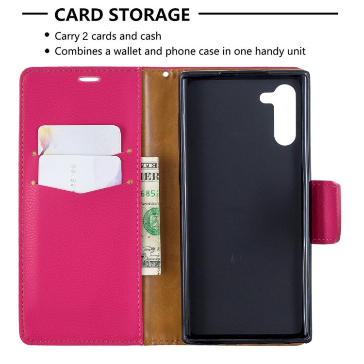 Litchi Texture Pure Color Horizontal Flip PU Leather Case with Holder & Card Slots & Wallet & Lanyard for Galaxy Note10