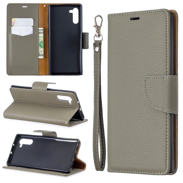 Litchi Texture Pure Color Horizontal Flip PU Leather Case with Holder & Card Slots & Wallet & Lanyard for Galaxy Note10