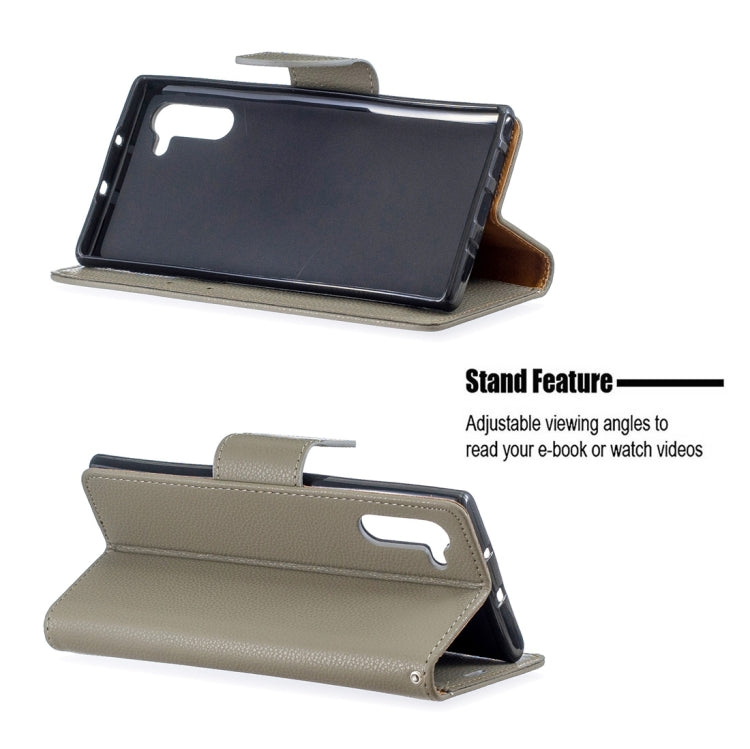 Litchi Texture Pure Color Horizontal Flip PU Leather Case with Holder & Card Slots & Wallet & Lanyard for Galaxy Note10