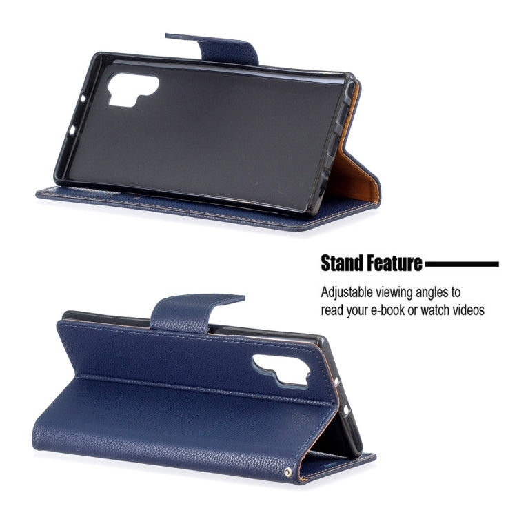 Litchi Texture Pure Color Horizontal Flip PU Leather Case with Holder & Card Slots & Wallet & Lanyard for Galaxy Note10+