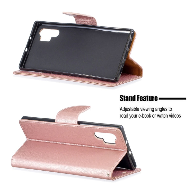 Litchi Texture Pure Color Horizontal Flip PU Leather Case with Holder & Card Slots & Wallet & Lanyard for Galaxy Note10+