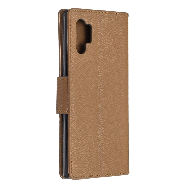 Litchi Texture Pure Color Horizontal Flip PU Leather Case with Holder & Card Slots & Wallet & Lanyard for Galaxy Note10+