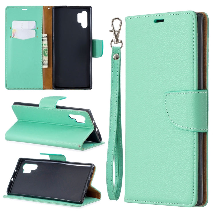 Litchi Texture Pure Color Horizontal Flip PU Leather Case with Holder & Card Slots & Wallet & Lanyard for Galaxy Note10+