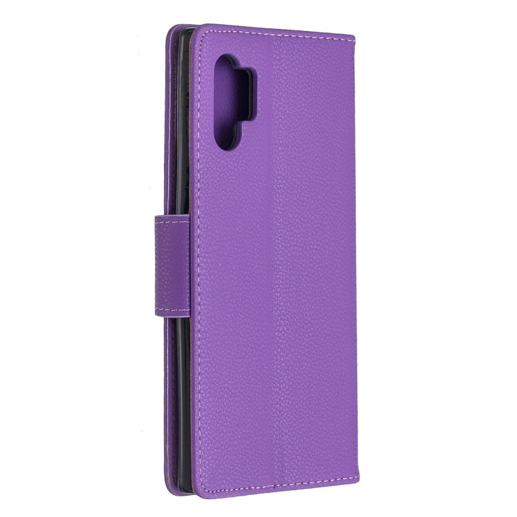 Litchi Texture Pure Color Horizontal Flip PU Leather Case with Holder & Card Slots & Wallet & Lanyard for Galaxy Note10+