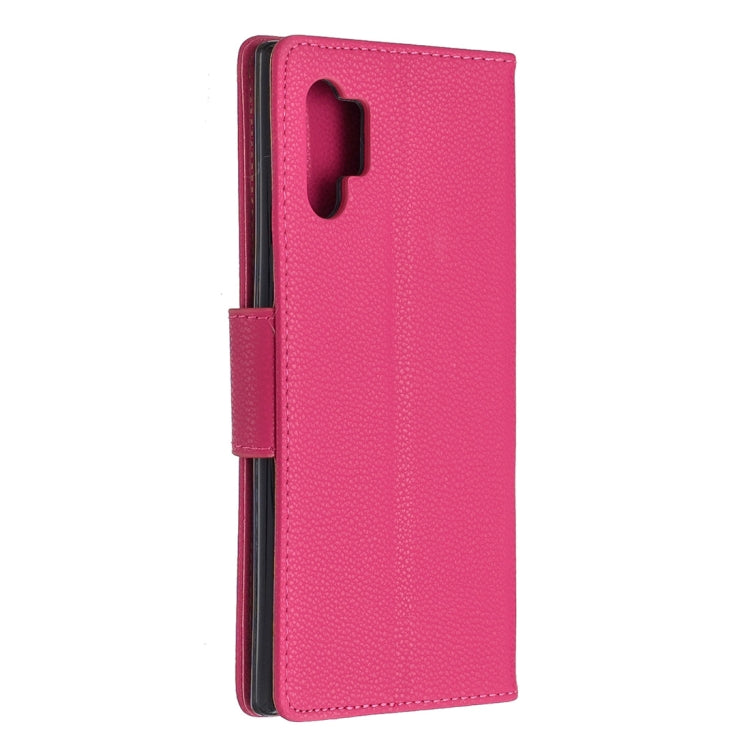 Litchi Texture Pure Color Horizontal Flip PU Leather Case with Holder & Card Slots & Wallet & Lanyard for Galaxy Note10+