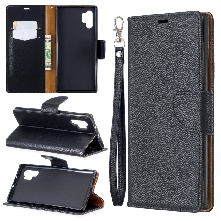 Litchi Texture Pure Color Horizontal Flip PU Leather Case with Holder & Card Slots & Wallet & Lanyard for Galaxy Note10+