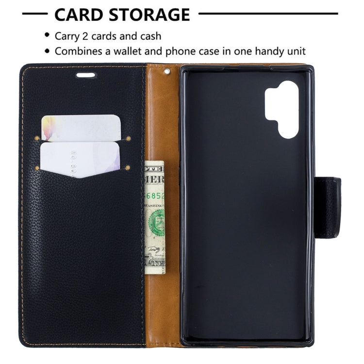 Litchi Texture Pure Color Horizontal Flip PU Leather Case with Holder & Card Slots & Wallet & Lanyard for Galaxy Note10+