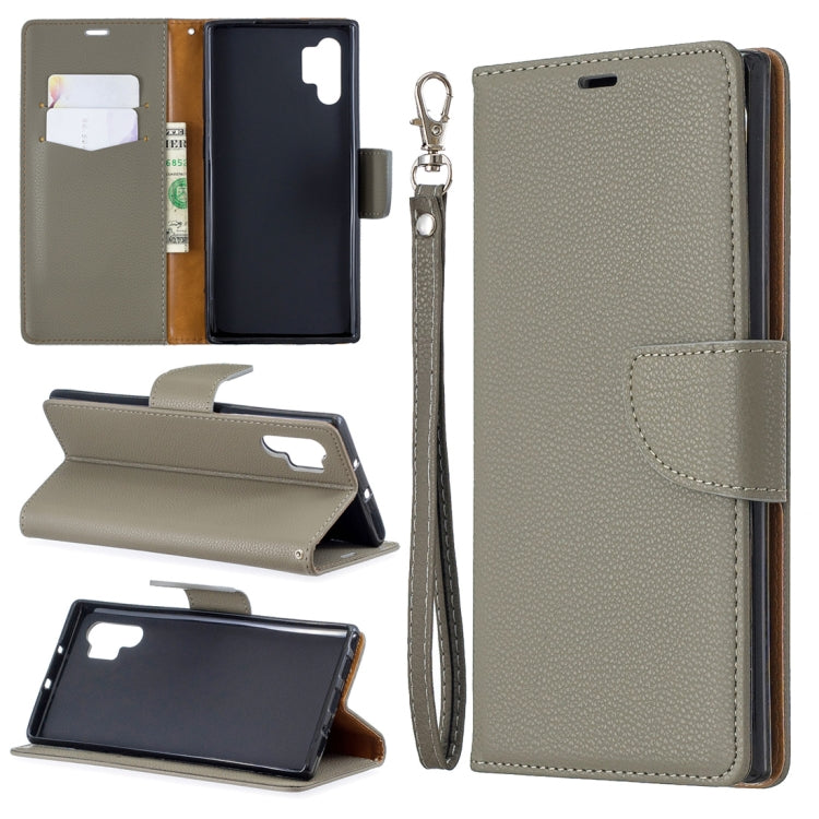 Litchi Texture Pure Color Horizontal Flip PU Leather Case with Holder & Card Slots & Wallet & Lanyard for Galaxy Note10+