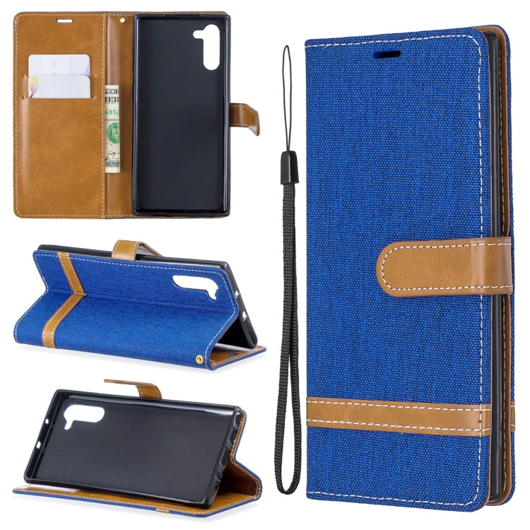 Color Matching Denim Texture Horizontal Flip Leather Case with Holder & Card Slots & Wallet & Lanyard for Galaxy Note10