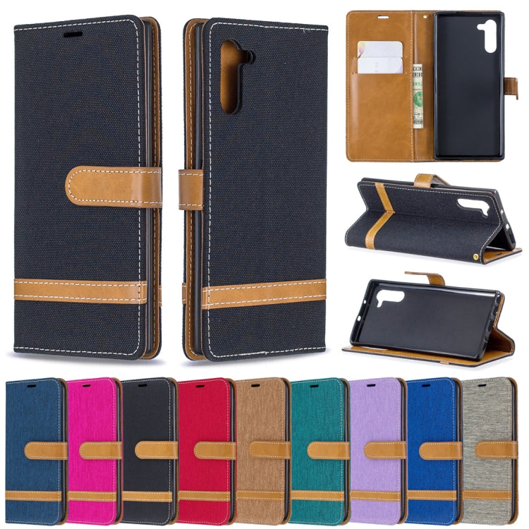 Color Matching Denim Texture Horizontal Flip Leather Case with Holder & Card Slots & Wallet & Lanyard for Galaxy Note10