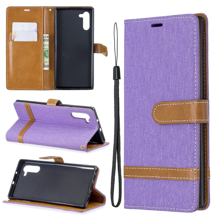 Color Matching Denim Texture Horizontal Flip Leather Case with Holder & Card Slots & Wallet & Lanyard for Galaxy Note10