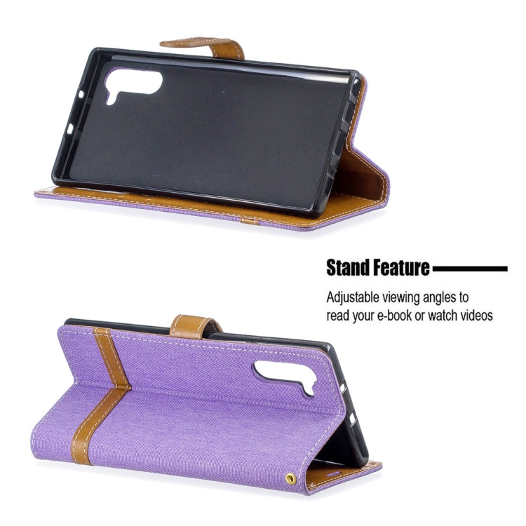 Color Matching Denim Texture Horizontal Flip Leather Case with Holder & Card Slots & Wallet & Lanyard for Galaxy Note10