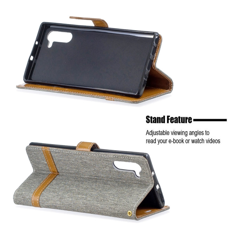 Color Matching Denim Texture Horizontal Flip Leather Case with Holder & Card Slots & Wallet & Lanyard for Galaxy Note10