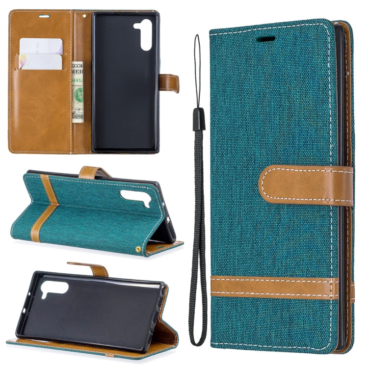 Color Matching Denim Texture Horizontal Flip Leather Case with Holder & Card Slots & Wallet & Lanyard for Galaxy Note10