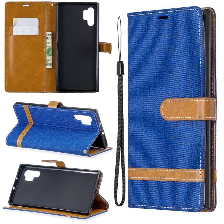 Color Matching Denim Texture Horizontal Flip Leather Case with Holder & Card Slots & Wallet & Lanyard for Galaxy Note10+