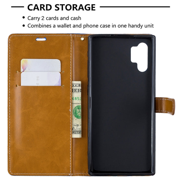 Color Matching Denim Texture Horizontal Flip Leather Case with Holder & Card Slots & Wallet & Lanyard for Galaxy Note10+