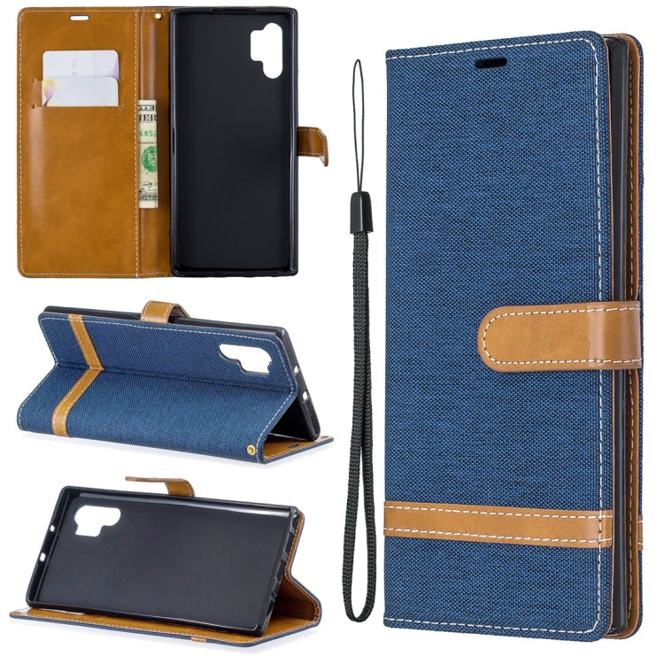 Color Matching Denim Texture Horizontal Flip Leather Case with Holder & Card Slots & Wallet & Lanyard for Galaxy Note10+