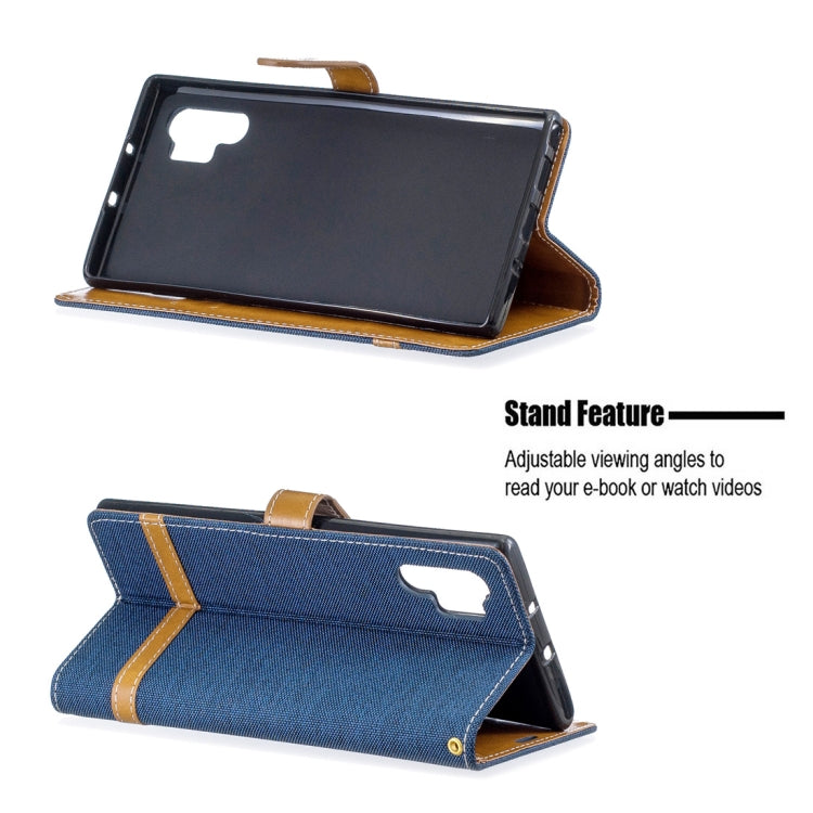 Color Matching Denim Texture Horizontal Flip Leather Case with Holder & Card Slots & Wallet & Lanyard for Galaxy Note10+