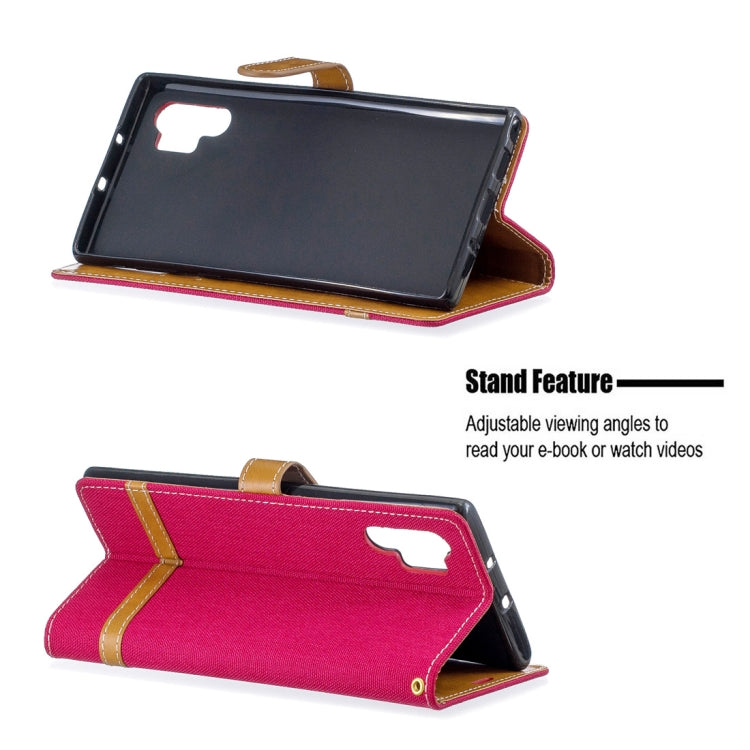 Color Matching Denim Texture Horizontal Flip Leather Case with Holder & Card Slots & Wallet & Lanyard for Galaxy Note10+