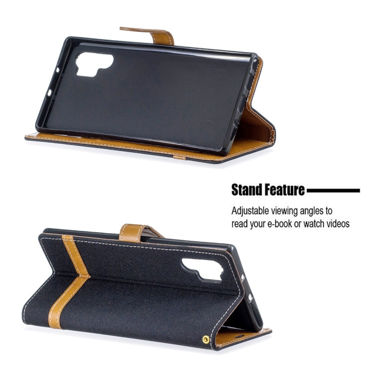 Color Matching Denim Texture Horizontal Flip Leather Case with Holder & Card Slots & Wallet & Lanyard for Galaxy Note10+