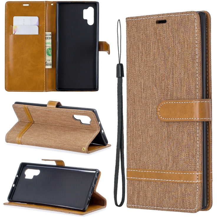 Color Matching Denim Texture Horizontal Flip Leather Case with Holder & Card Slots & Wallet & Lanyard for Galaxy Note10+