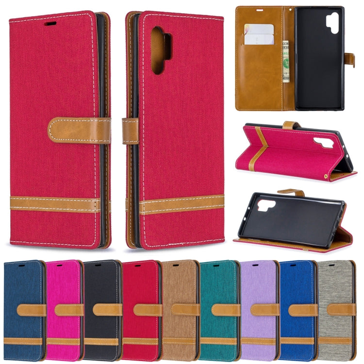 Color Matching Denim Texture Horizontal Flip Leather Case with Holder & Card Slots & Wallet & Lanyard for Galaxy Note10+