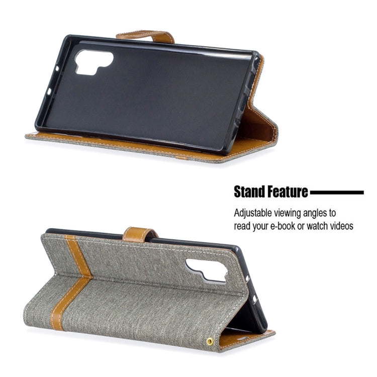 Color Matching Denim Texture Horizontal Flip Leather Case with Holder & Card Slots & Wallet & Lanyard for Galaxy Note10+