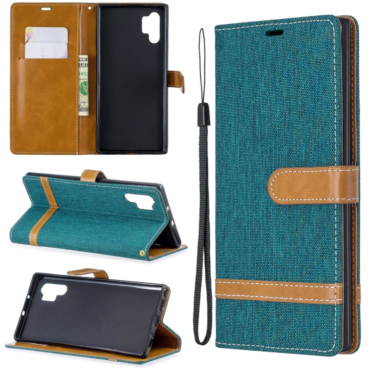 Color Matching Denim Texture Horizontal Flip Leather Case with Holder & Card Slots & Wallet & Lanyard for Galaxy Note10+