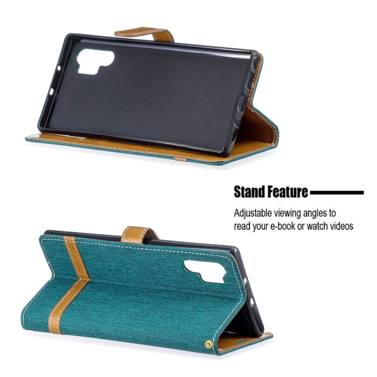 Color Matching Denim Texture Horizontal Flip Leather Case with Holder & Card Slots & Wallet & Lanyard for Galaxy Note10+