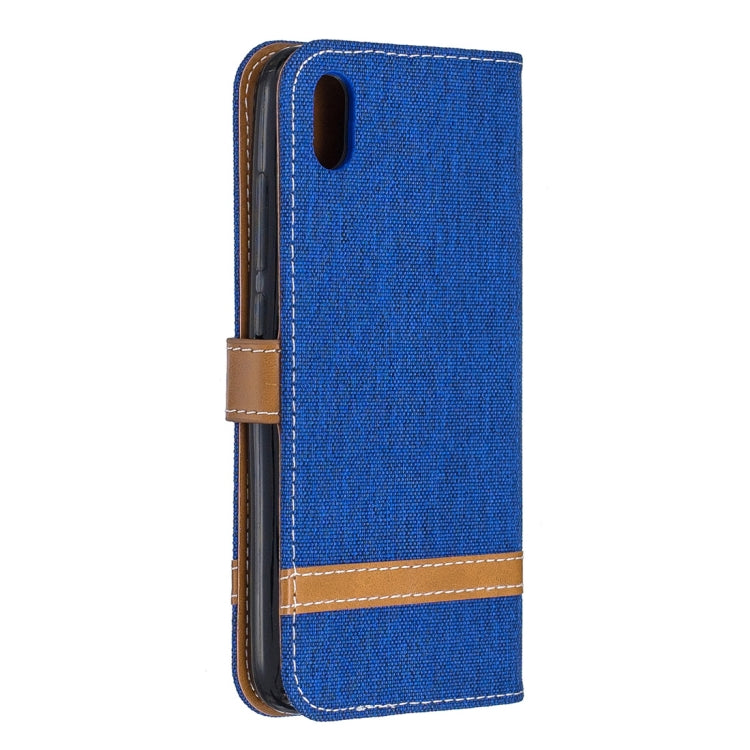 Color Matching Denim Texture Horizontal Flip Leather Case with Holder & Card Slots & Wallet & Lanyard for Xiaomi Redmi 7A