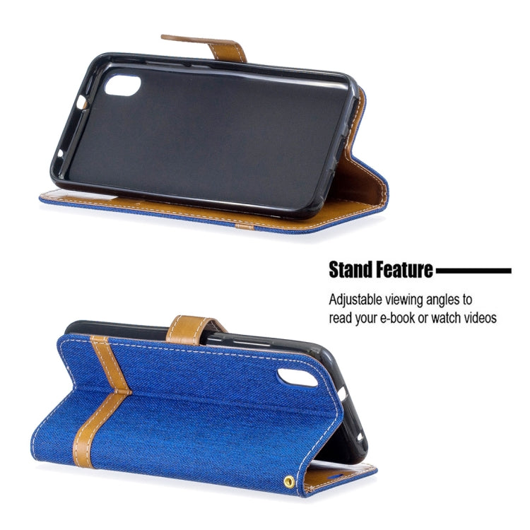 Color Matching Denim Texture Horizontal Flip Leather Case with Holder & Card Slots & Wallet & Lanyard for Xiaomi Redmi 7A