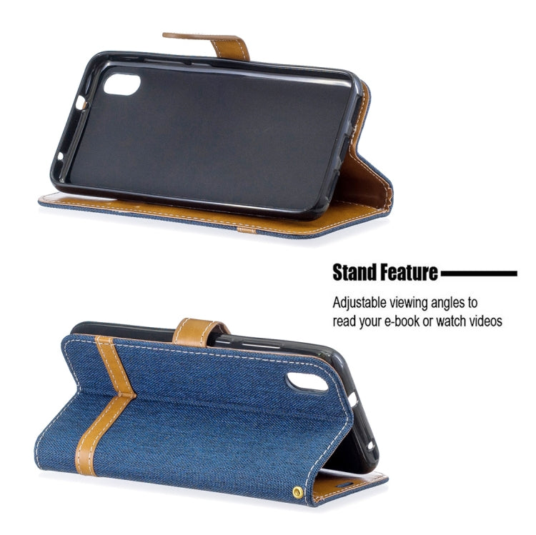 Color Matching Denim Texture Horizontal Flip Leather Case with Holder & Card Slots & Wallet & Lanyard for Xiaomi Redmi 7A