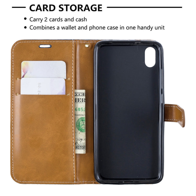 Color Matching Denim Texture Horizontal Flip Leather Case with Holder & Card Slots & Wallet & Lanyard for Xiaomi Redmi 7A