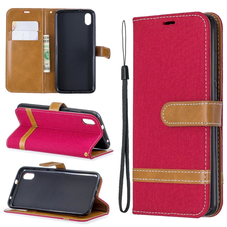 Color Matching Denim Texture Horizontal Flip Leather Case with Holder & Card Slots & Wallet & Lanyard for Xiaomi Redmi 7A