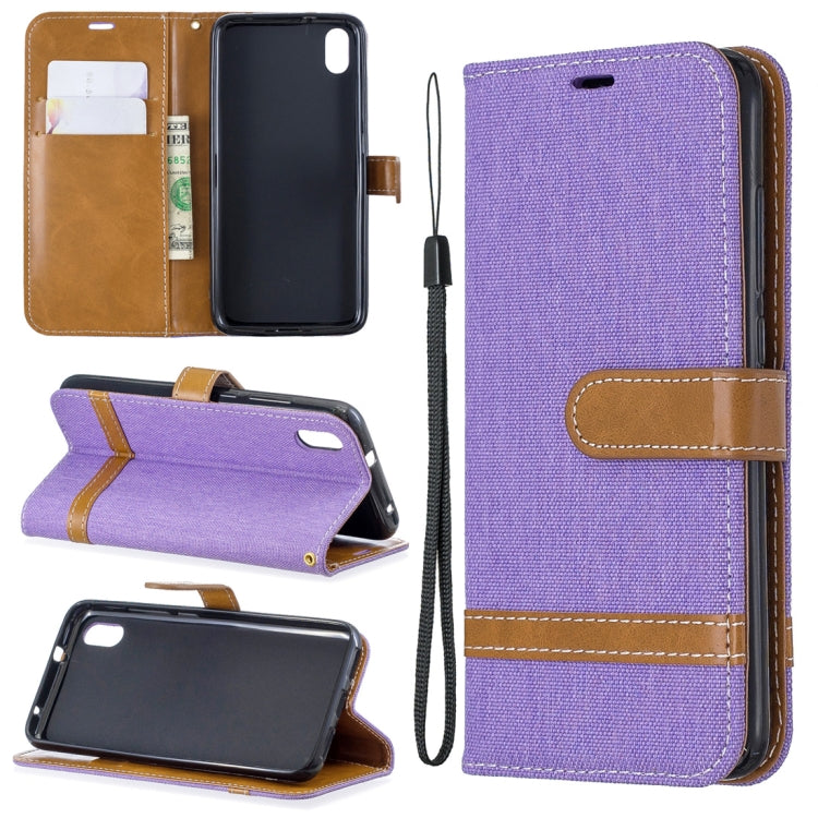 Color Matching Denim Texture Horizontal Flip Leather Case with Holder & Card Slots & Wallet & Lanyard for Xiaomi Redmi 7A