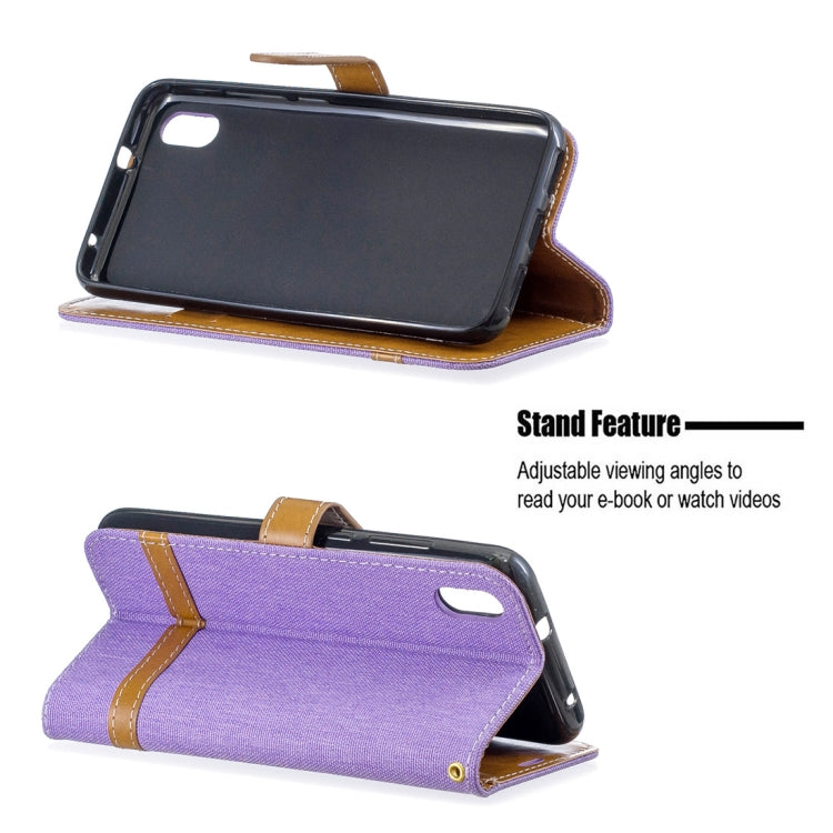 Color Matching Denim Texture Horizontal Flip Leather Case with Holder & Card Slots & Wallet & Lanyard for Xiaomi Redmi 7A