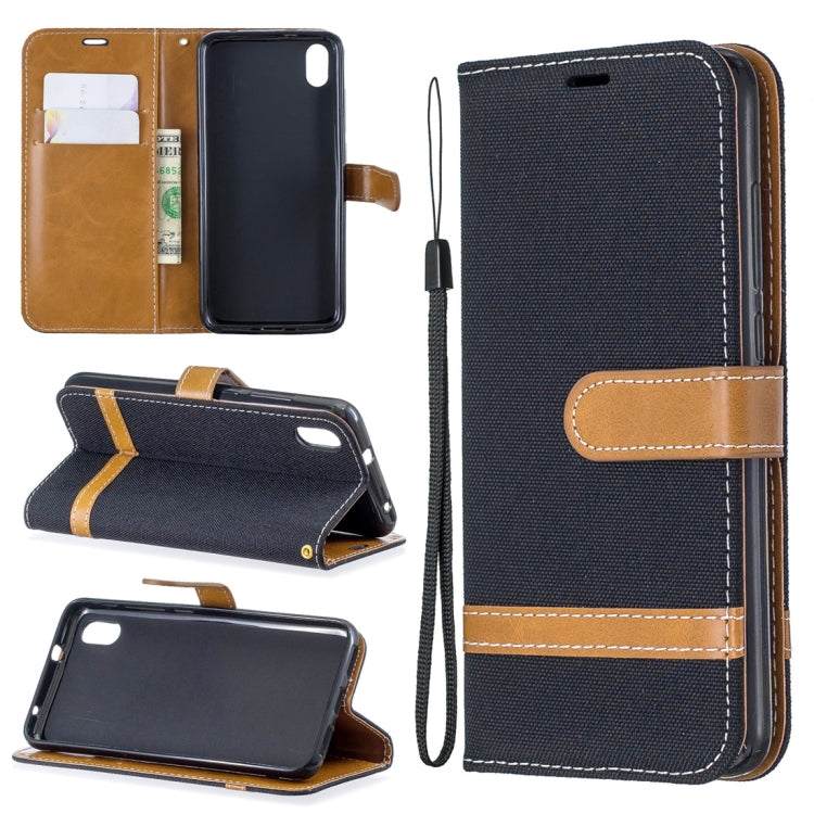 Color Matching Denim Texture Horizontal Flip Leather Case with Holder & Card Slots & Wallet & Lanyard for Xiaomi Redmi 7A